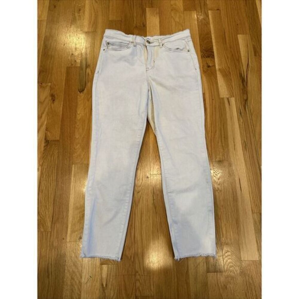 Nicole Miller SOHO High Rise Jeans Ankle Skinny Denim Pants Off White Size 6